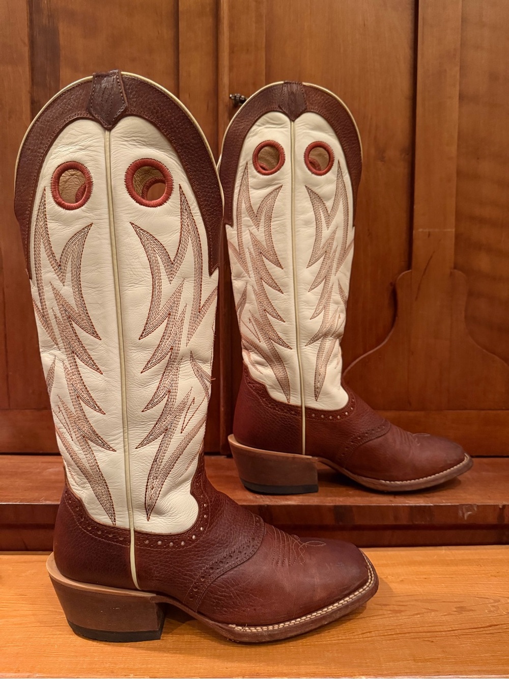 Cody James Buckaroo Cowboy Boots Brown Cream Western Men's 8D
